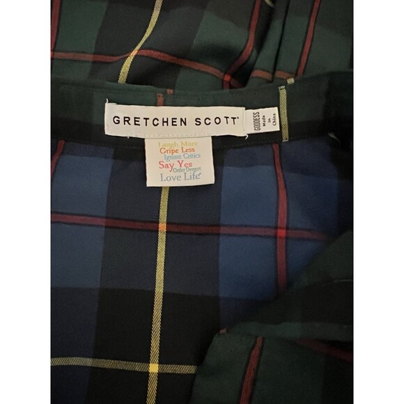 Gretchen Scott Comfy Cozy Shirt Green Plaidly Cooper Size XXL Goddess EUC - Picture 8 of 10